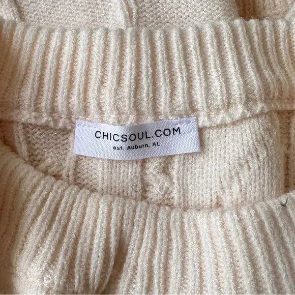 NWOT - CHIC SOUL Wooly Wonder Sweater, Cream - women's - PLUS SIZE 1X - Picture 7 of 12